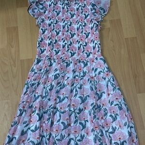 Oliphant Pink and White Floral Dress